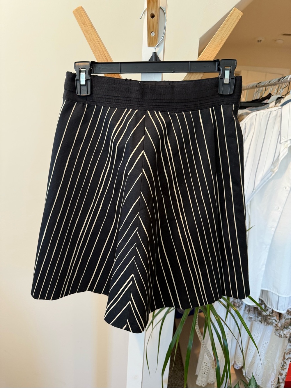 Alice + Olivia Black Pinstripe Skirt